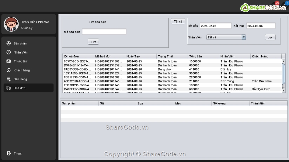 Code đồ án,Dự án 1,Java,Pro1041,Cửa Hàng,Quản Lý